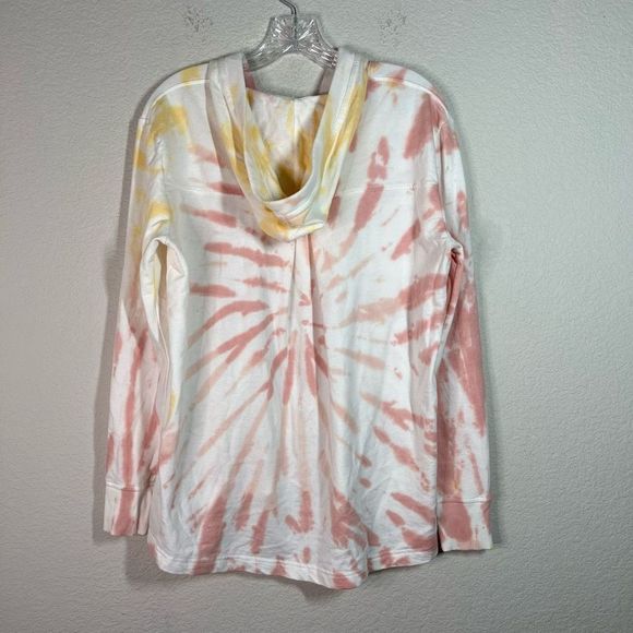 Jane And Delancey Pink White Tie Dye Pullover Hoodie Sweatshirt Womens Sz Medium - Picture 5 of 6